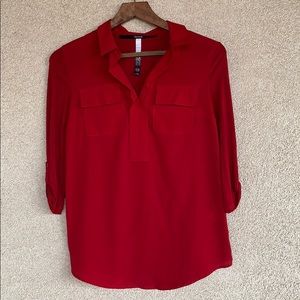 XS Red Kensie Blouse